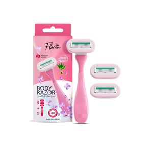 Floren Super Smooth 5 Blades Body Razor for Women with 3 Cartridges